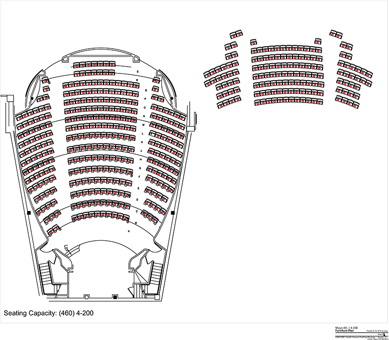 Room layout for Mayo Auditorium